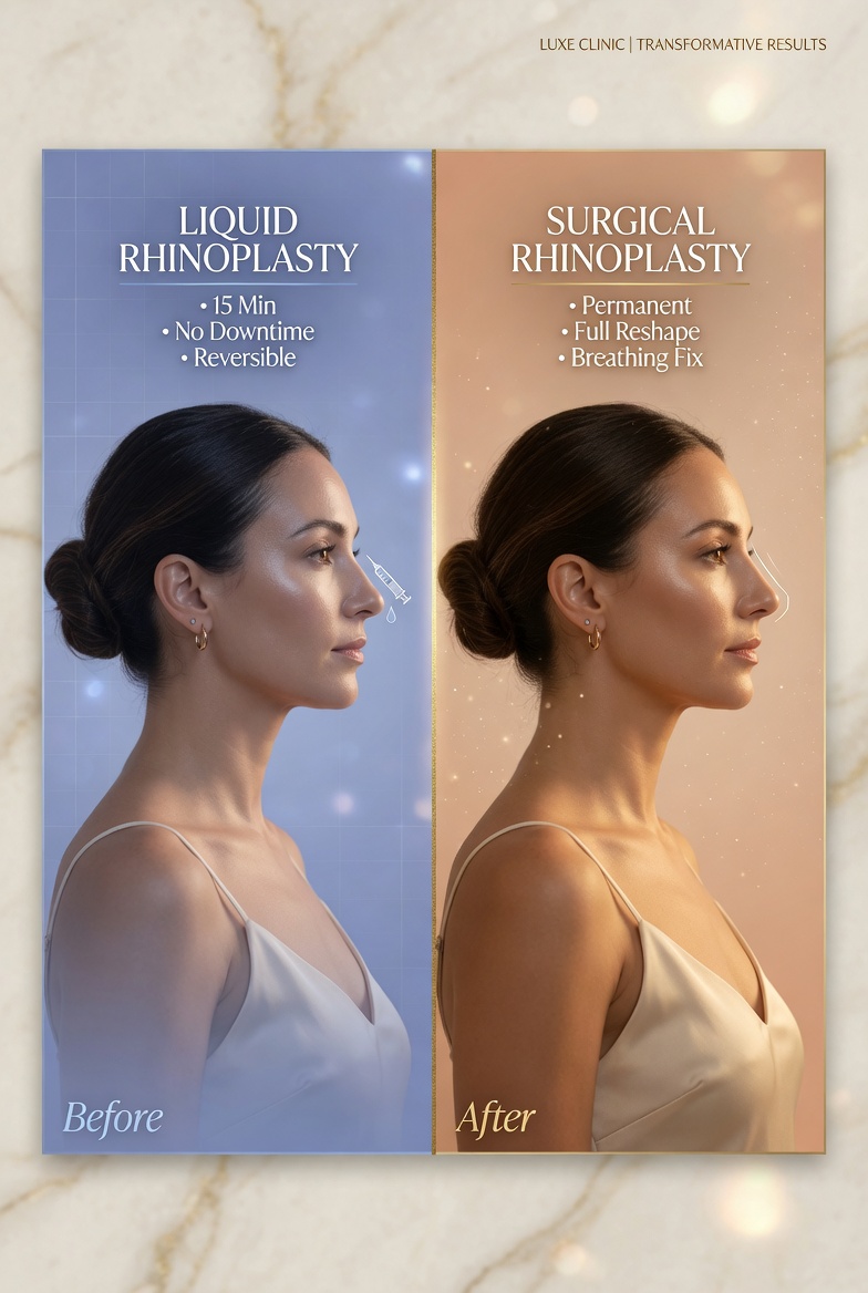 Liquid vs Surgical Rhinoplasty