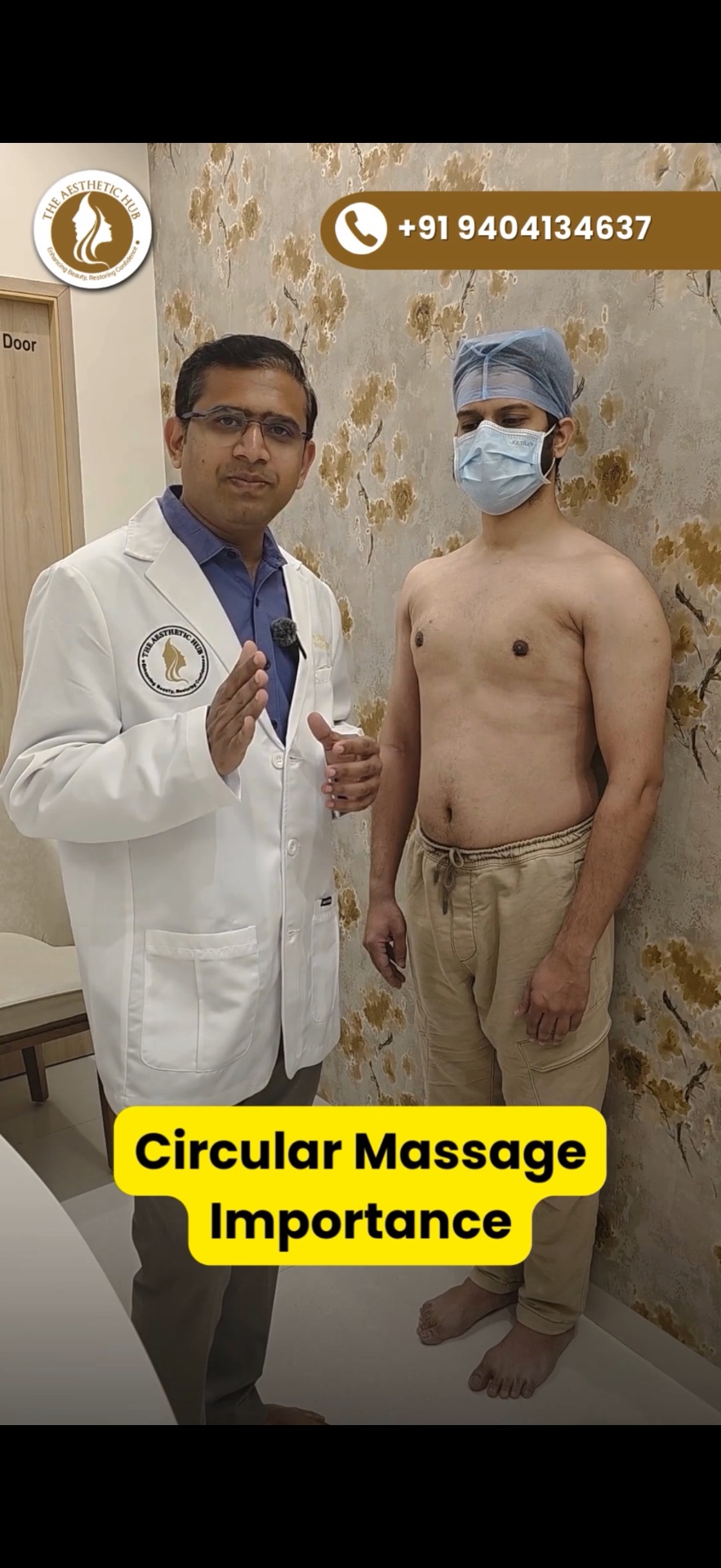 Circular massage over chest after Gynecomastia surgery