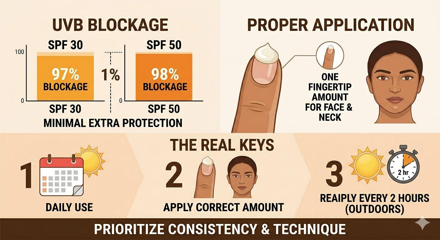 'ONE FINGERTIP AMOUNT' REAPPLY EVERY 2 HOURS (OUTDOORS)